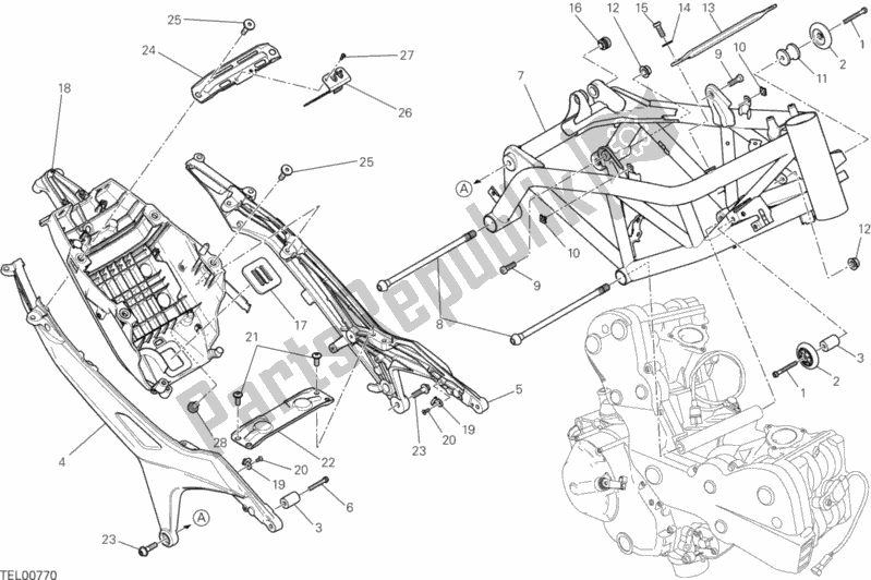 Todas as partes de Quadro, Armação do Ducati Hypermotard SP USA 821 2014